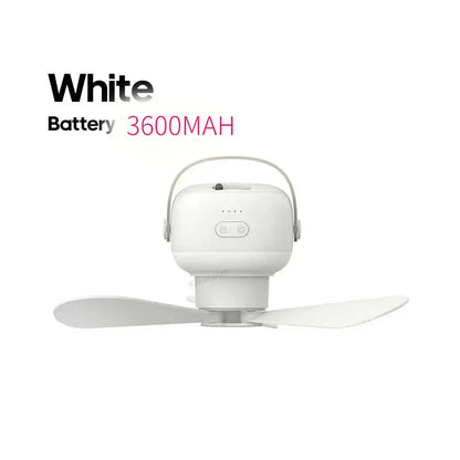 Portable Ceiling Fans Outdoor Camping Fan Tent Ventilator Cooler Rechargeable Electric Fan Remote Control LED Lighting