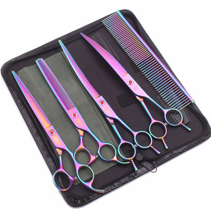 Dog Grooming Scissors Purple Dragon Stainless Gold Professional Dog Shears Scissors To Cut Dog Hair Pet Curved Shears Z3005A