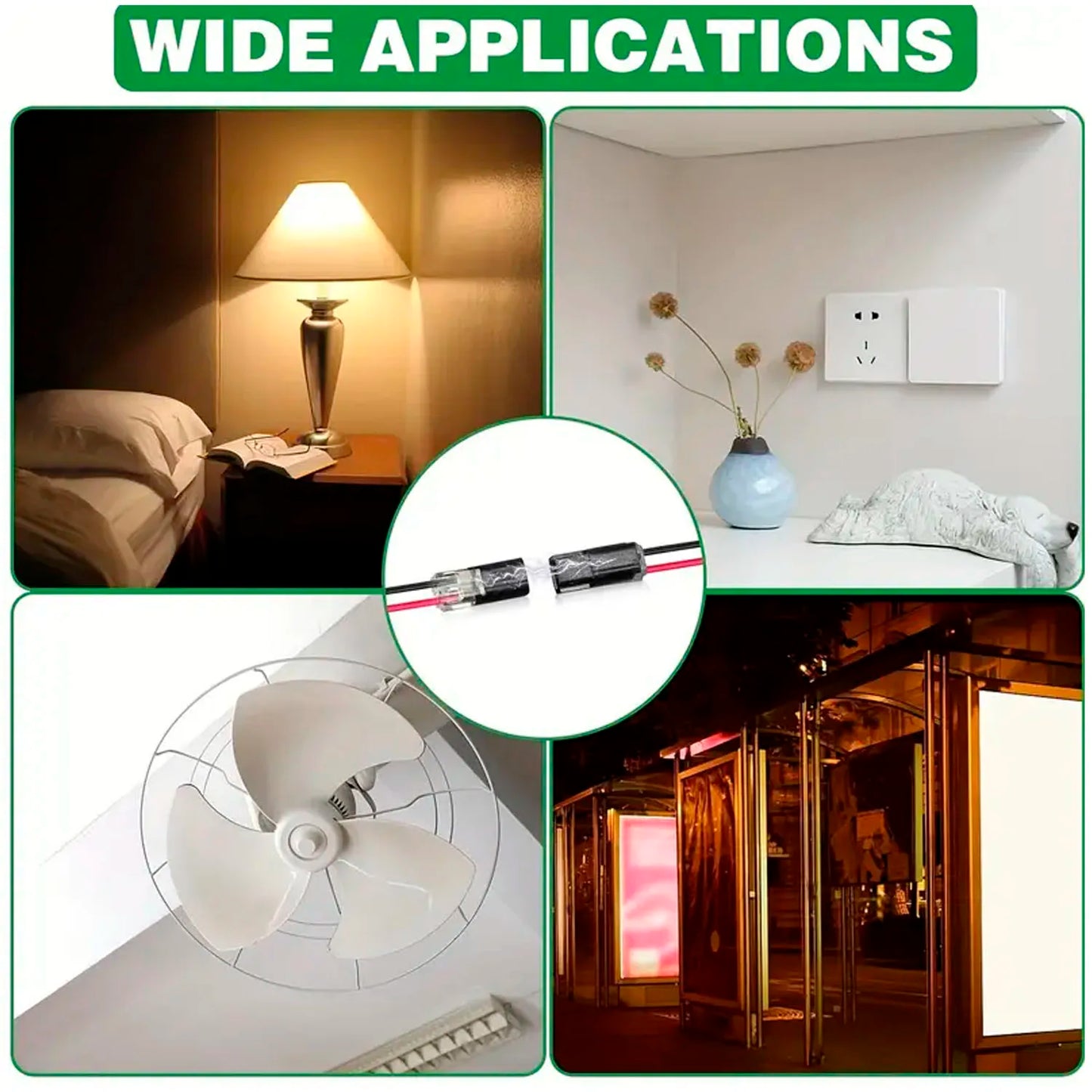 20/30/50/100 Pieces of Locking Plug-In Dual-Wire Led Connectors, 2-Pin 2-Way Universal Compact Cable Connectors