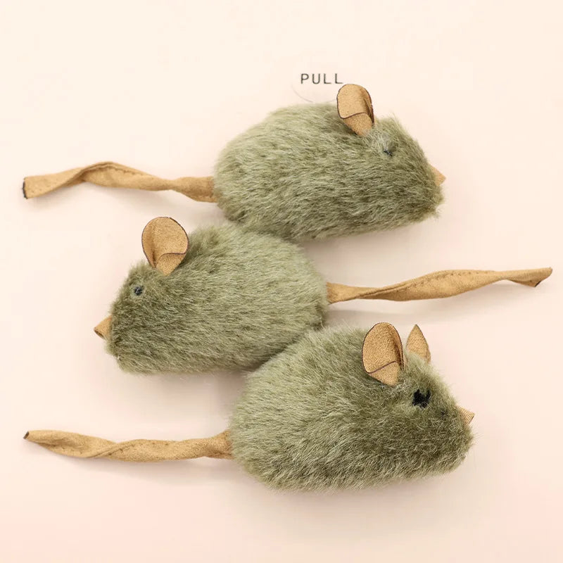 New Type Of Cat-teasing Plush Simulation Mouse Toy Long Plush Bird Chirping Mouse Scratch-resistant And Biting Interactive Toy