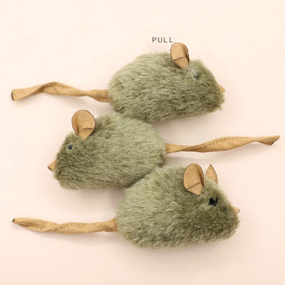 New Type Of Cat-teasing Plush Simulation Mouse Toy Long Plush Bird Chirping Mouse Scratch-resistant And Biting Interactive Toy