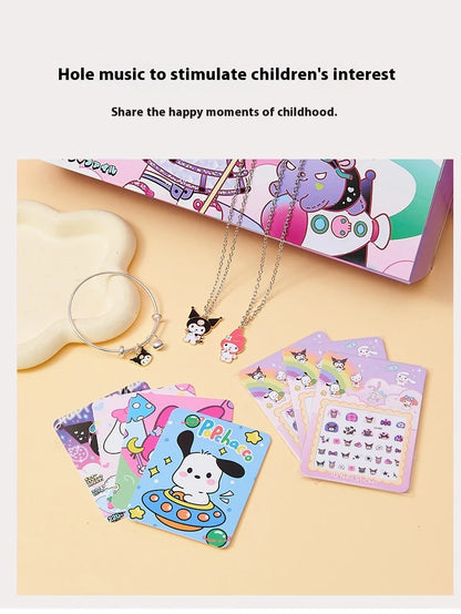 Cute Kuromi Cinnamoroll Melody Christmas Advent Calendar Kawaii Random Figure Ornament Anime Cartoon Keychain Kids Toy Gift