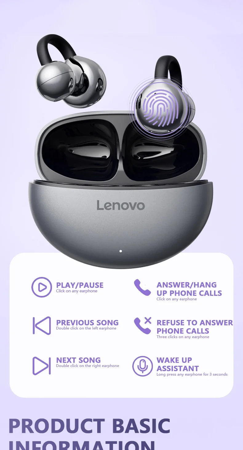 Lenovo Wireless Bluetooth 5.4 Earphones TWS Panoramic Sound Effects Ultra Long Battry Life Headphones Comfortable To Wear TA410