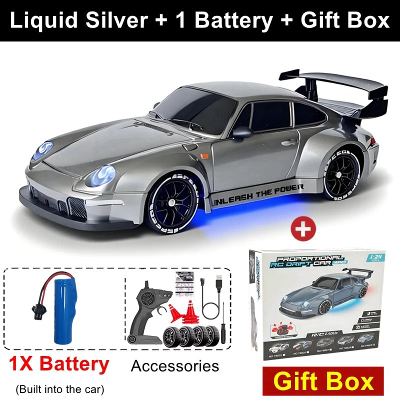 4WD Remote Control Drift Car Full Size 1:24 Mini Remote Control Racing Car Model 2.4G Radio High Speed 4X4 RC Car Vehicle Toy