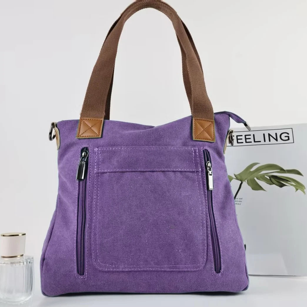 Women's Versatile Handbag Large Capacity Canvas Casual Shoulder Crossbody Bag