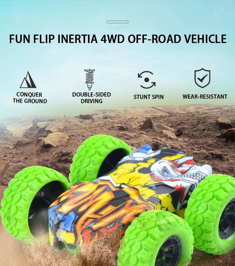 Children's Toy Car Fun Double-Sided Car Inertial Safety Anti-Collision Anti-Fall Kids Model Sliding Off-Road Vehicle