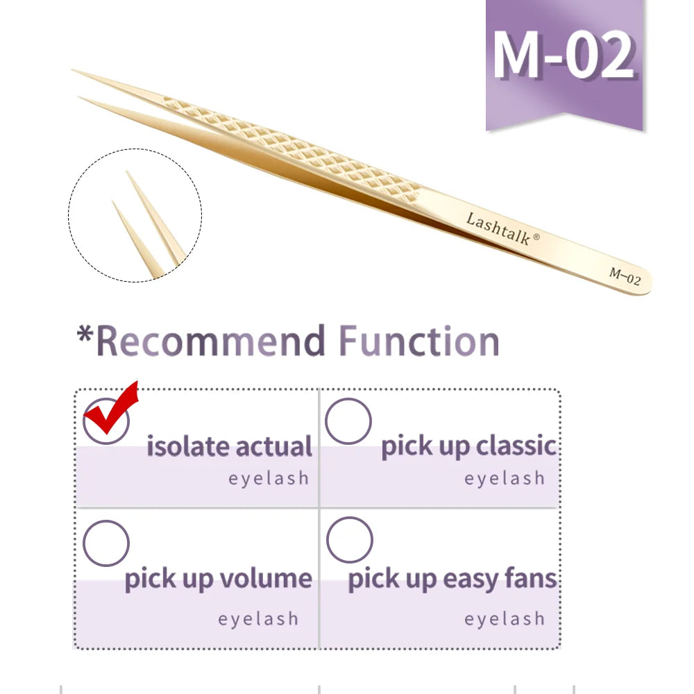 Lashtalk Eyelash Extension Tweezers Makeup Tools From Nagaraku Stainless Steel Non-magnetic Volume FakeLashes Supplies Accurate