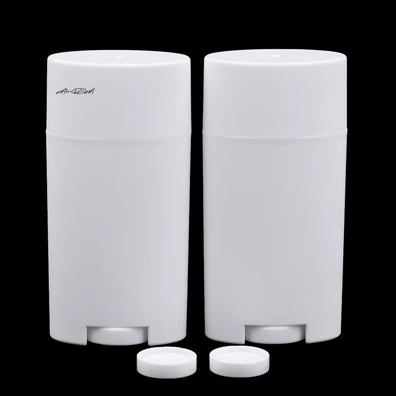2Pcs 75g PP Empty Deodorant Containers Twist-Up Refillable Plastic Bottles for DIY Natural Deodorant Stick Tube Cosmetics