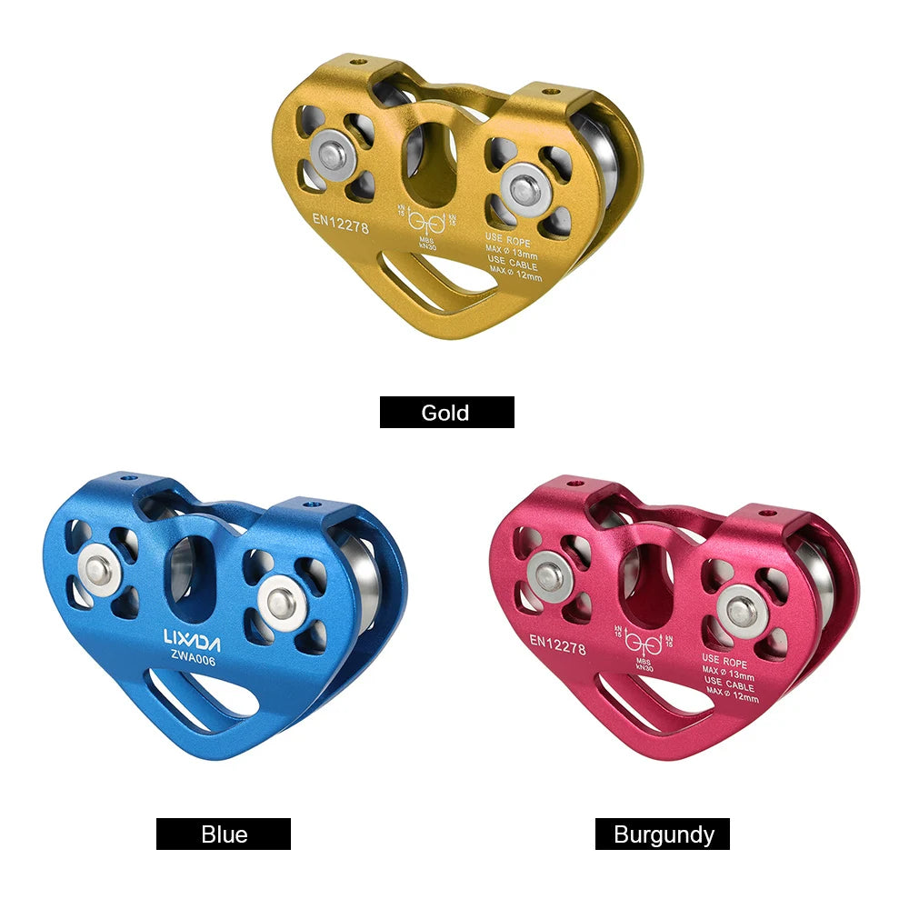 Lixada 30kN Cable Trolley Pulley with Ball Bearing Climbing Caving Aloft Work Rescue
