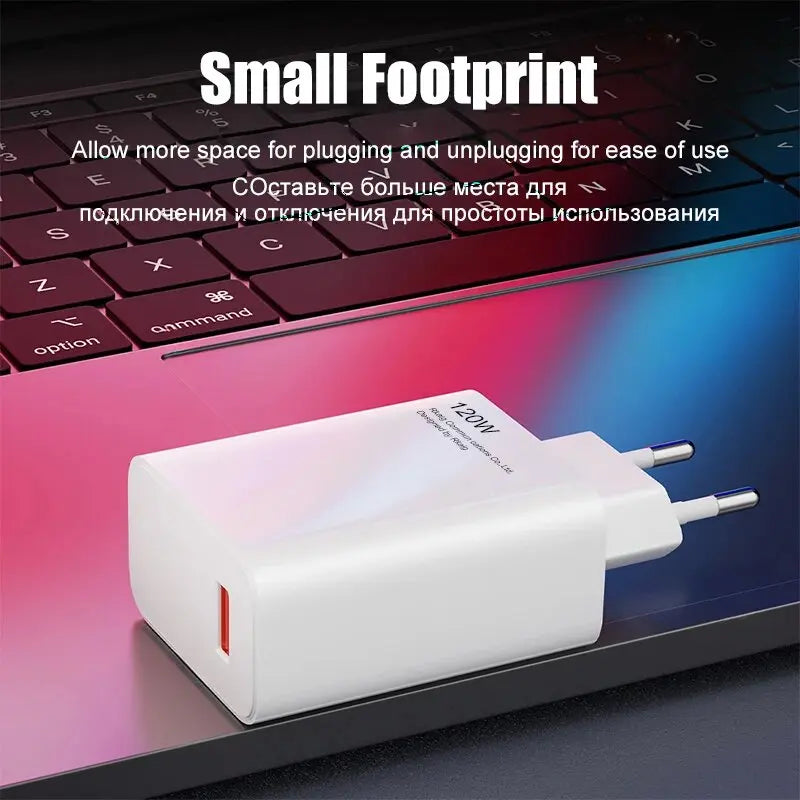 120W Super Fast Charger Turbo Hyper Charge Adapter for Mi 15/14/13/11T Ultra Pro Redmi 12C Note 11-14 POCO F6/F7/X7 Pro