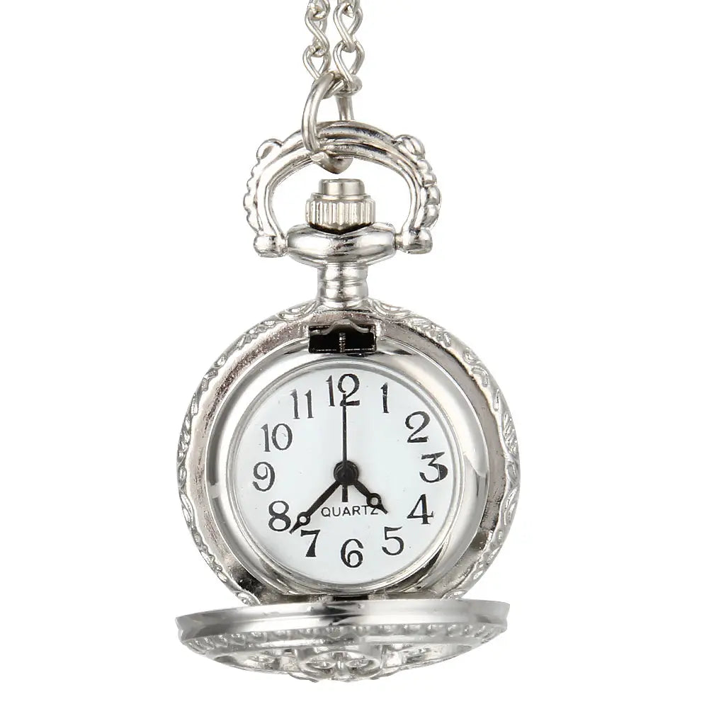 Fashion Vintage Women Quartz Pocket Watch Alloy Hollow Out Flowers Lady Girl Sweater Chain Necklace Pendant Clock Gifts