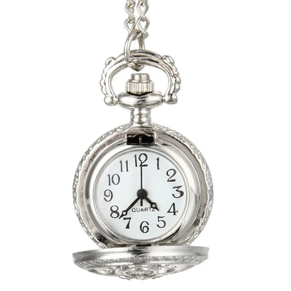 Fashion Vintage Women Quartz Pocket Watch Alloy Hollow Out Flowers Lady Girl Sweater Chain Necklace Pendant Clock Gifts