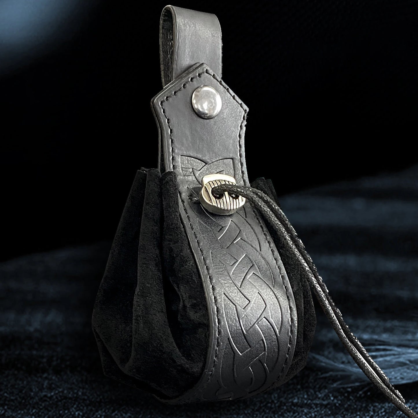 Vintage Waist Bag Belt Pouch Men's Pu Leather Punk Viking Medieval Coin Purse Viking Style Medieval Vintage Portable Coin Purse