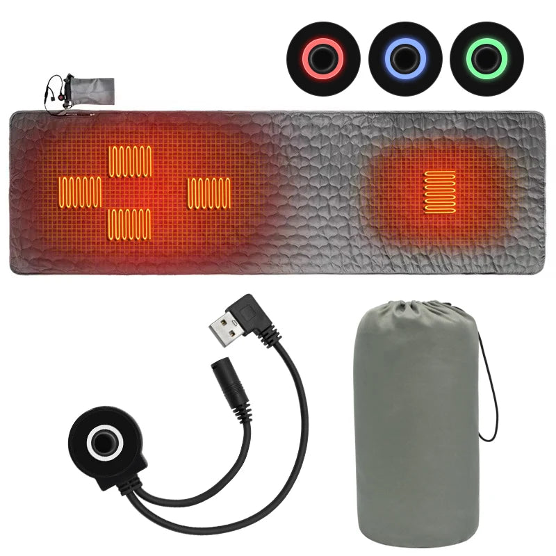 Outdoor USB Heating Sleeping Mat Outdoor Electric Heating Pads Camping Heated Sleeping Mattress Sleeping Bag Mattress