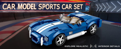 312PCS Blue Sport Car Building Block Set Creative City Vehicle Diy Car Model Bricks Desktop Display Puzzle Toys Holiday Gifts