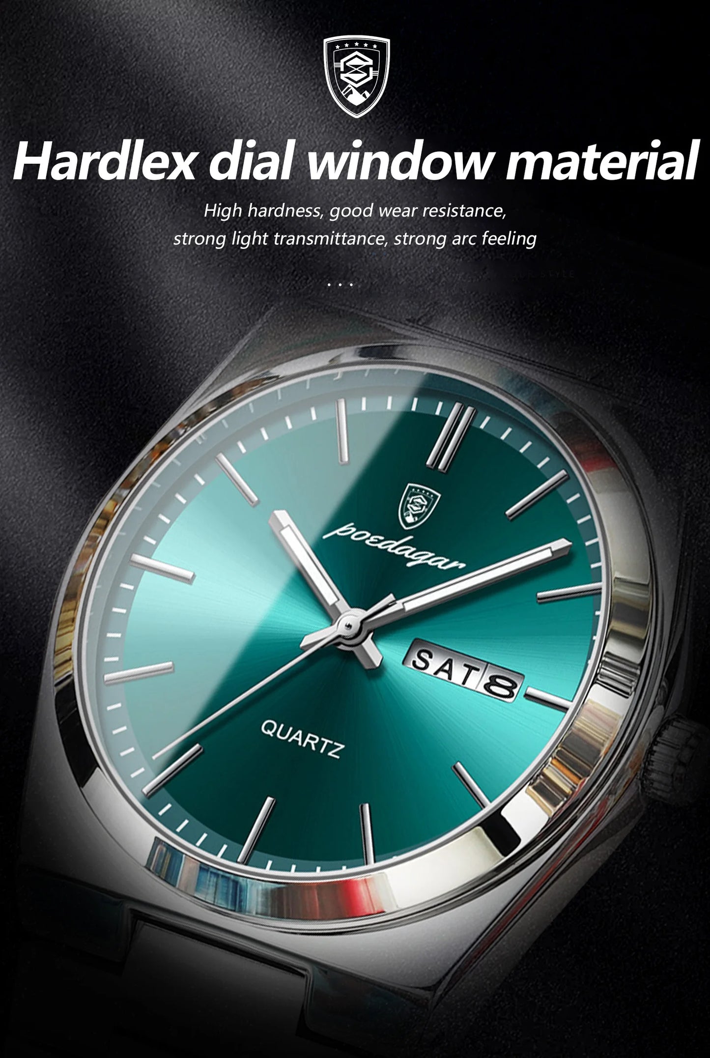 POEDAGAR Exquisite Business Men Watch Stainless Steel Waterproof Luminous Man Wristwatch Date Week Classic Men's Quartz Watches