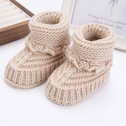 2Pcs/Pair Baby Knit Socks 0-12M Solid Cochet  Walking Socks Newborn Photography Prop Infant Birthday Gift Handmade Boutique Sock