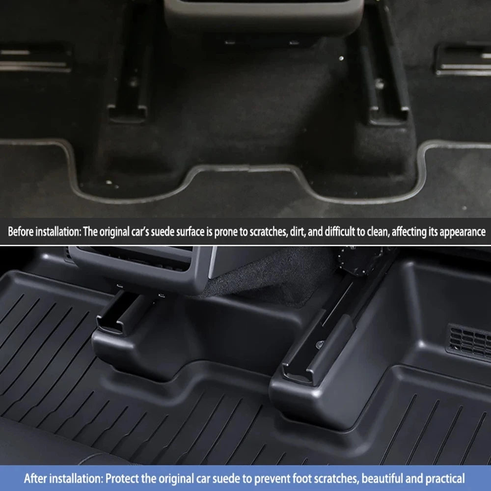For Tesla Model Y Juniper 2025 2026 Under Seat Corner Guard Seat Slide Rail Protector Cover Anti-Kick Decor Flocking Accessories