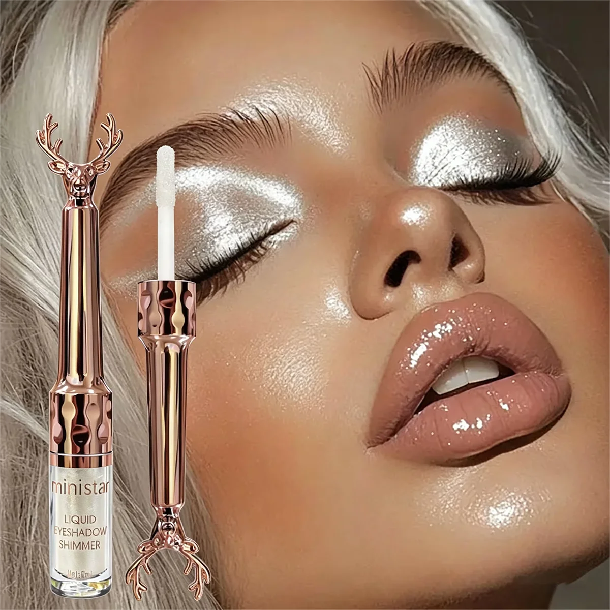 Liquid Eyeshadow & Eyeliner, Waterproof Long‑Lasting, Pearl Glitter Portable Women Eye Makeup, Christmas Halloween Gift