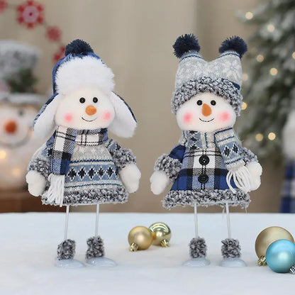 New Year Valentine's Day Plush doll toy cute skiing rocking snowman decorations plush toy holiday party house gifts for girl