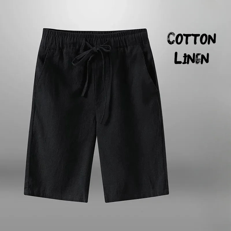 Men Shorts for Men Cotton Linen Casual Breathable Beach Shorts Men's Short Sweatpants Vacation Gym Basketball