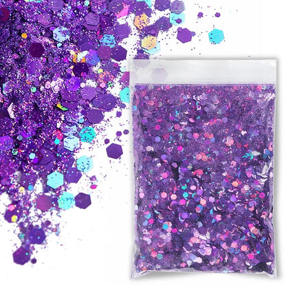 50g Chunky Glitter Holographic Laser Flakes Nail Glitter Powder For Jewelry Making Diy Resin Art Craft Fine Iridescent Sequins