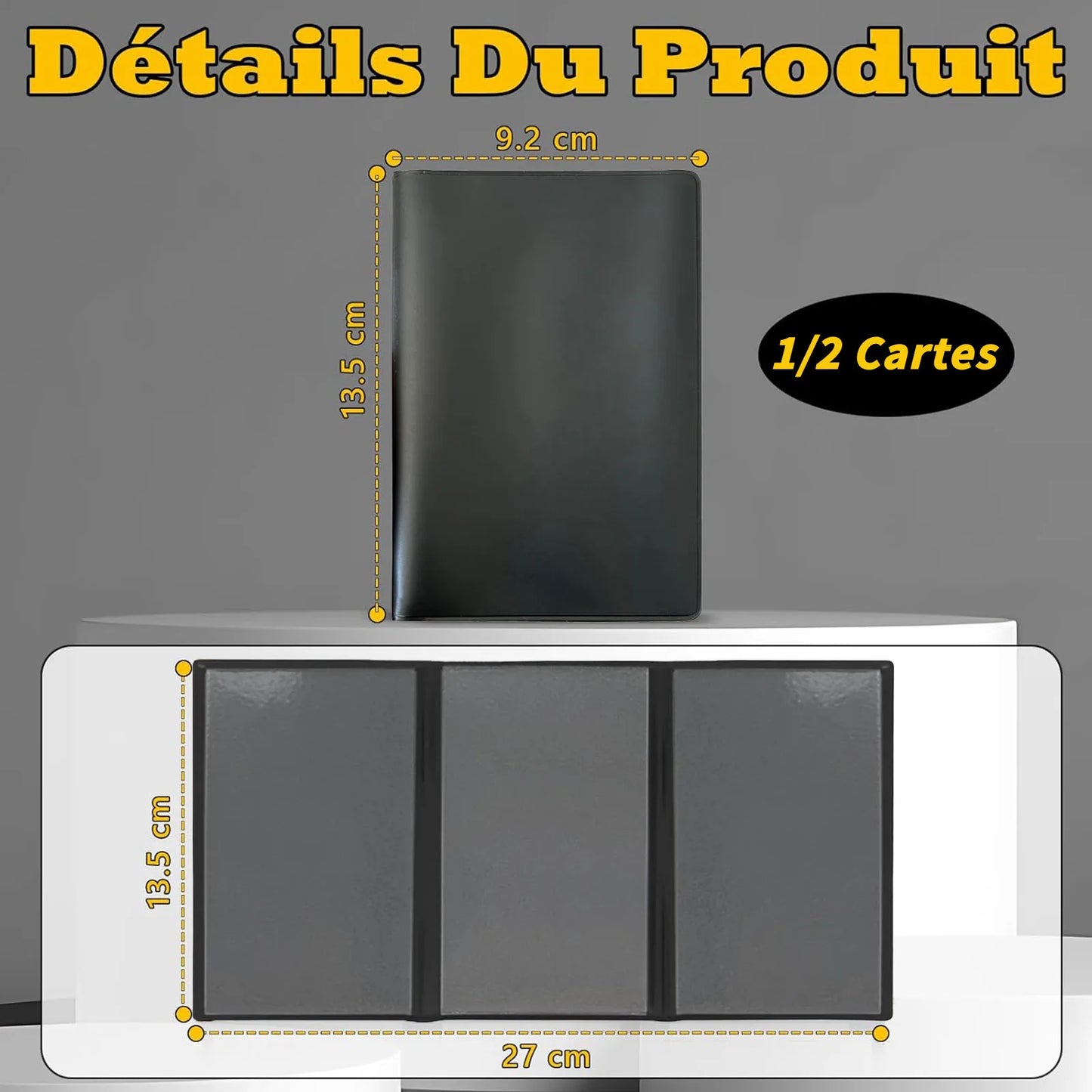 1/2-Pack Vehicle Registration & Insurance Card Holder - Transparent Plastic Document Sleeve for Car/Motorcycle Papers (Black)