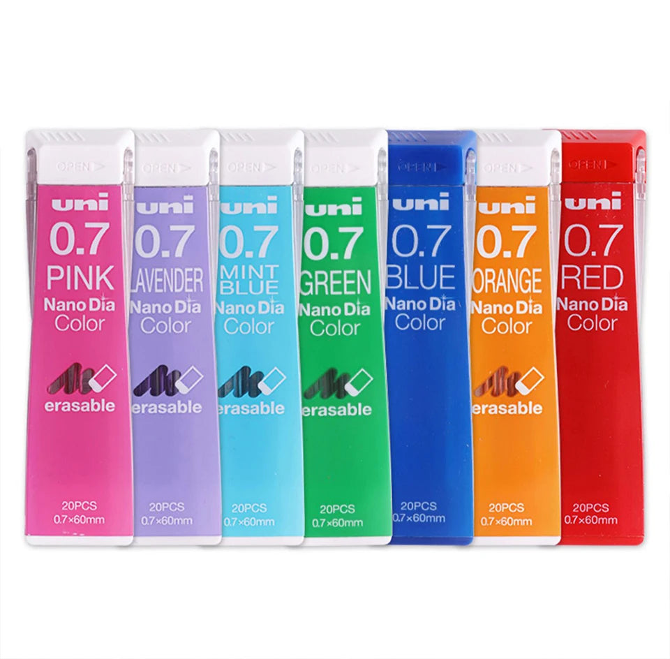 1pcs Japan UNI Color Lead 0.7mm Erasable Mechanical Pencil Refill Nano Dia 202NDC Non Breakable Cute School Art Supplies