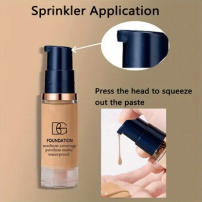 3 Pcs/Set Full Coverage Foundation with Oil-Control Powder and Puff - Waterproof Travel Set Easily Creating Everyday Looks