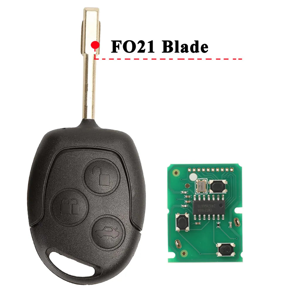 jingyuqin 3 Buttons Remote Key Fob 315Mhz 433MHz 4D60 ID63 Chip For Ford Mondeo Focus Fusion Fiesta Galaxy Transit Full Car Key