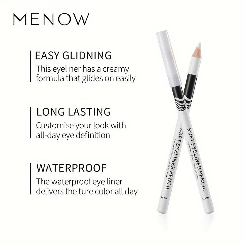 Wooden Rod White Inner Eyeliner Pen Eyelid Under Crease Pen Matte White Pen Beauty Eyeliner Easy Coloring