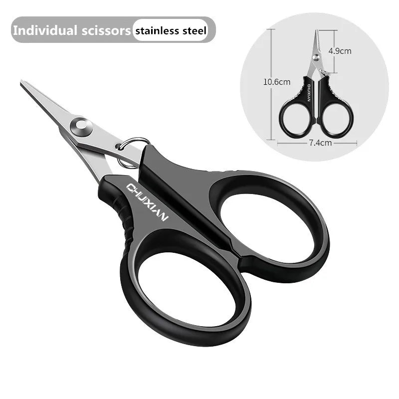Titanium coated stainless steel fishing scissors pliers for cutting PE braided wire, carp outdoor fishing tool accessories