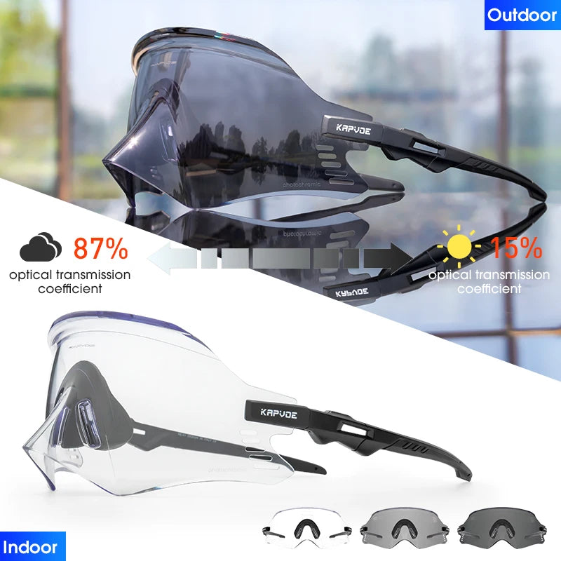2025 Kapvoe Sport Sunglasses Road Bike Mountain Bicycle Cycl Glasses Riding Goggle Sports Eyewear for Man Women Cycling Glasses