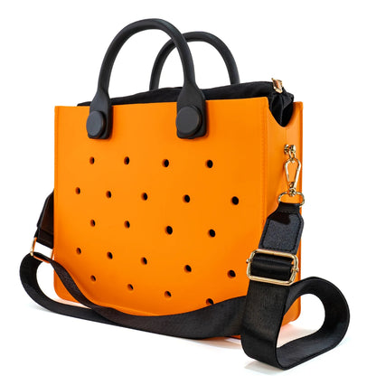 EVA Large Leather Shoulder Bag Handbag Tote Bag Storage for Women Casual Waterproof Beach Bag Hole Fit Charm Fashion Storage Bag