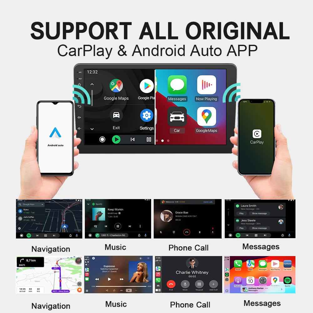 XUDA 2in1 Wireless CarPlay Adapter Android Auto AI Smart Box Car Intelligent Systems For VW Toyota Nissan Honda Ford Benz