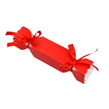Candy Box For Christmas With Ribbons DIY Sweets Chocolate Biscuit Cookies Decoration Party Gift Xmas Wedding Paper Package Boxes