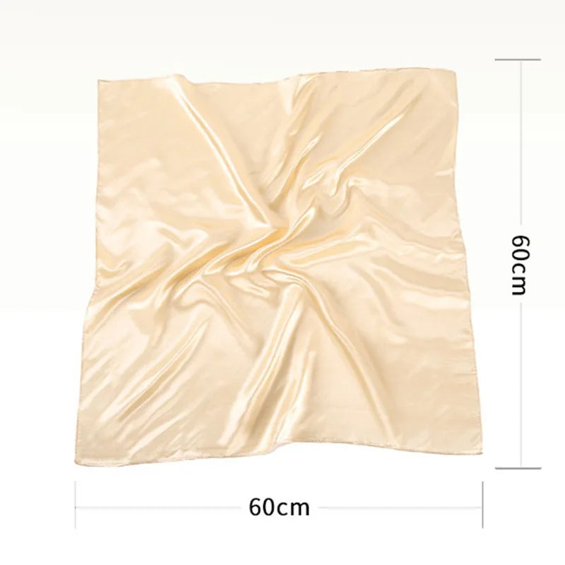 New Solid 60x60cm Square Scarf Single Imitation Silk Bright Light And Satin Performance Scarves Party Gift