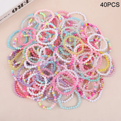 10-50Pcs Colorful Beads Bracelet Kids Girls Birthday Party Favors Goodie Pinata Filler Baby Shower Wedding Guest Treat Gifts