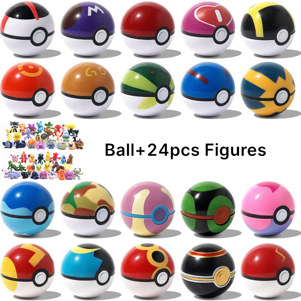 аниме фигурки Toys 7Cm Elf Ball 2-3cm Anime Action PokeBall Figures Monster Toy Model Dolls Children Christmas Gift