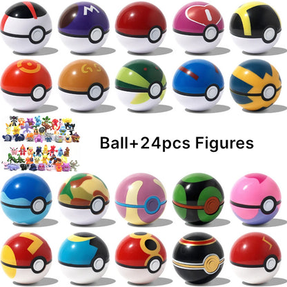 аниме фигурки Toys 7Cm Elf Ball 2-3cm Anime Action PokeBall Figures Monster Toy Model Dolls Children Christmas Gift