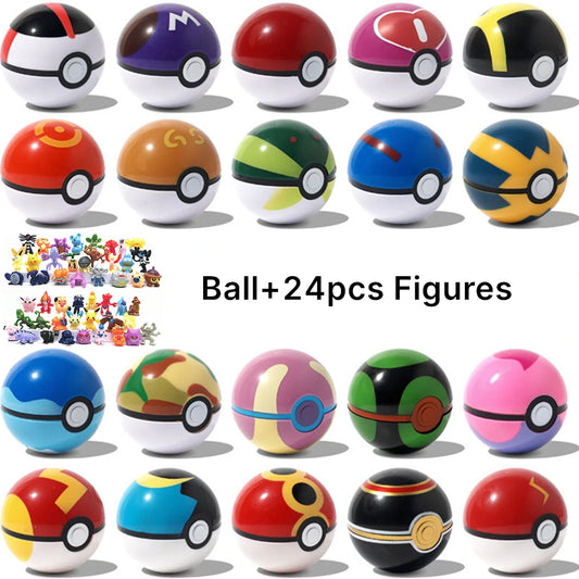 аниме фигурки Toys 7Cm Elf Ball 2-3cm Anime Action PokeBall Figures Monster Toy Model Dolls Children Christmas Gift