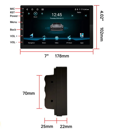 7 9 10"2 Din Car Audio Android 13 Android auto Wireless Carplay 64G Automotive Multimedia Player BT GPS Car intelligent Systems