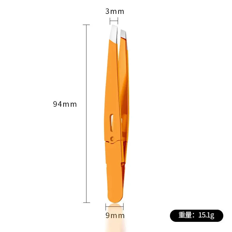 High-Quality Eyebrow Tweezer Colorful Hair Beauty Fine Hairs Puller Stainless Steel Slanted Eye Brow Clips Removal Makeup Tools