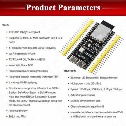 ESP32-S3 Wifi BT Module Development Board for Arduino IDE ESP32-S3 N16R8 N8R2 44Pin Type-C 16MB Flash 8M PSRAM ESP32 S3