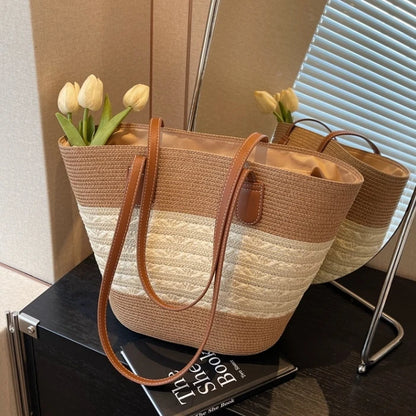 Straw bag bag women's summer inswind 2024 new beach seaside outdoor travel vacation large capacity shoulder bag