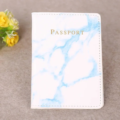 Women Fashion Pink Marble Pattern Travel Passport Cover Holder Bag Credit Cases Thin Ticket Protective Essentials Accessories