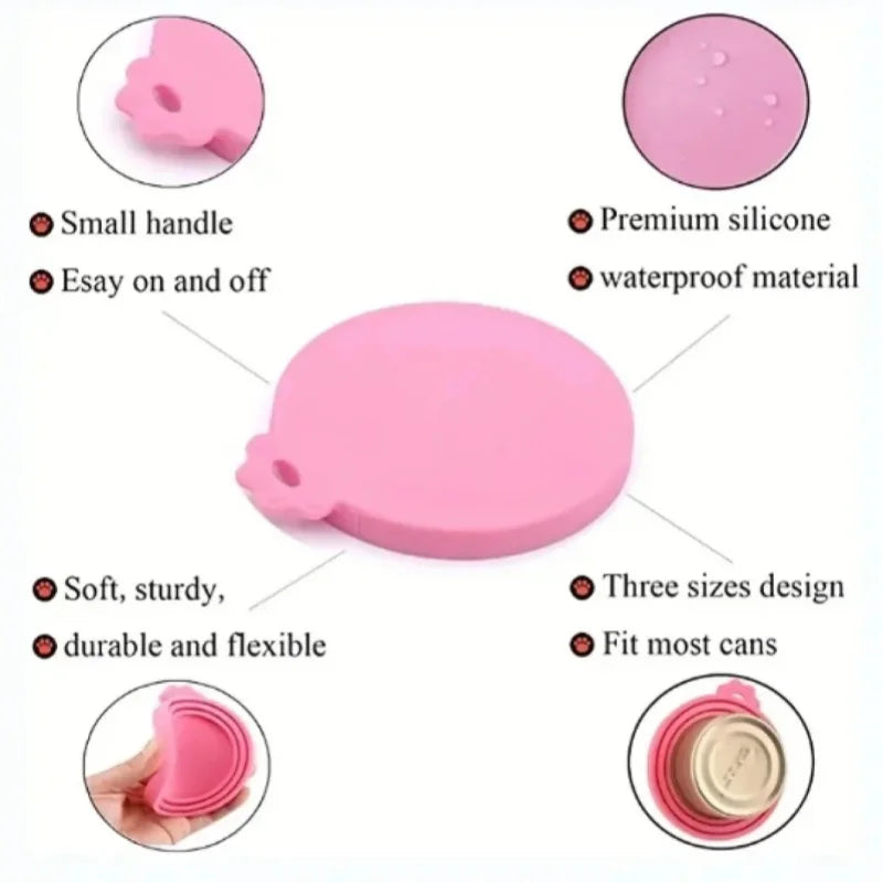 One Reusable Silicone Pet Can Lid Bpa Free Suitable For Most Sized Dog And Cat Cans - Keeps Food Fresh Prevents Bacterial Odors