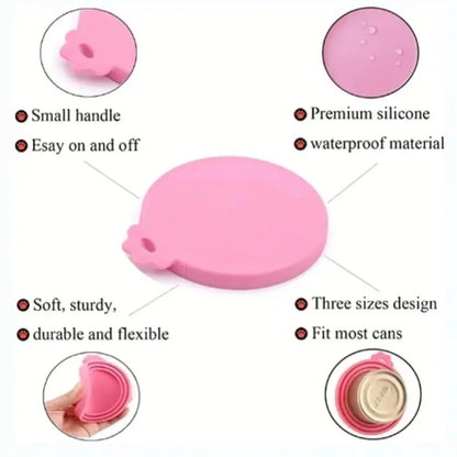 One Reusable Silicone Pet Can Lid Bpa Free Suitable For Most Sized Dog And Cat Cans - Keeps Food Fresh Prevents Bacterial Odors