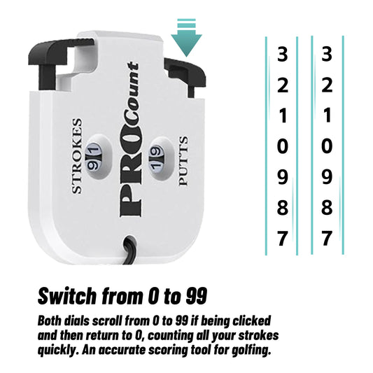 4-Color Golf Mini Score Counter – Portable Two-Digit Scorekeeper with Quick Zero Return, Keychain Golf Accessory