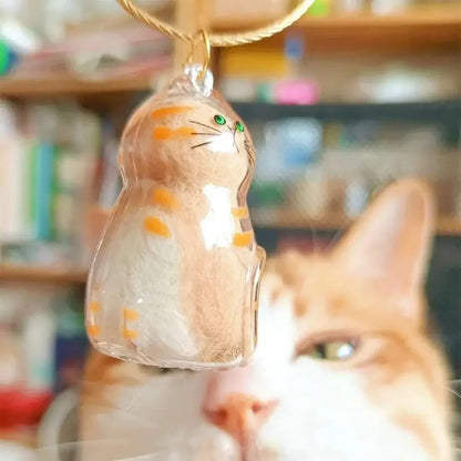 Transparent Cute Cat Keepsake Keychain Lovely Dog/Cat Shape Pet Hair Memorial Bottle With Key Ring for Pet Lovers DIY Souvenirs